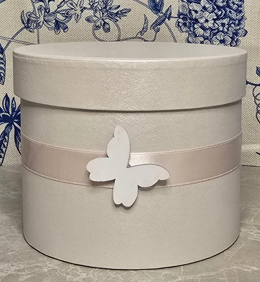 Petite boîte à chapeau Eugenie Champagne Rose