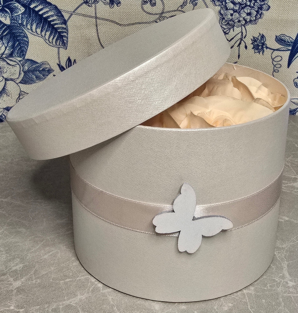 Petite boîte à chapeau Eugenie Champagne Rose