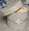 Petite boîte à chapeau Eugenie Champagne Rose