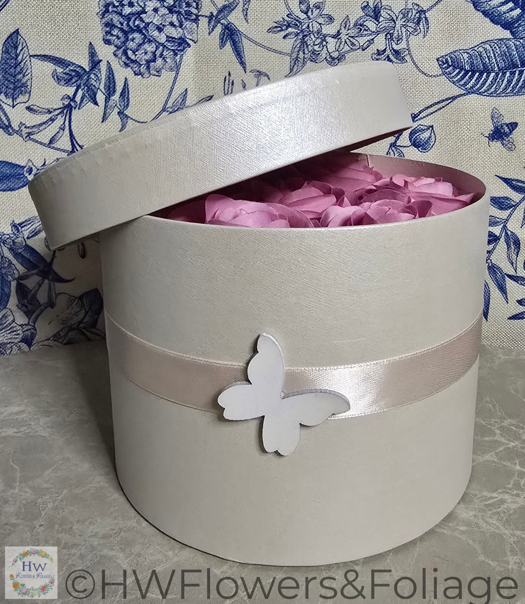 Blush Pink Rose Hat Box Medium