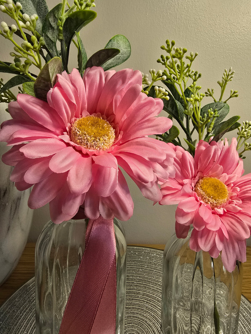 Pink Gerbera Vase Set – Clear Glass Zambia