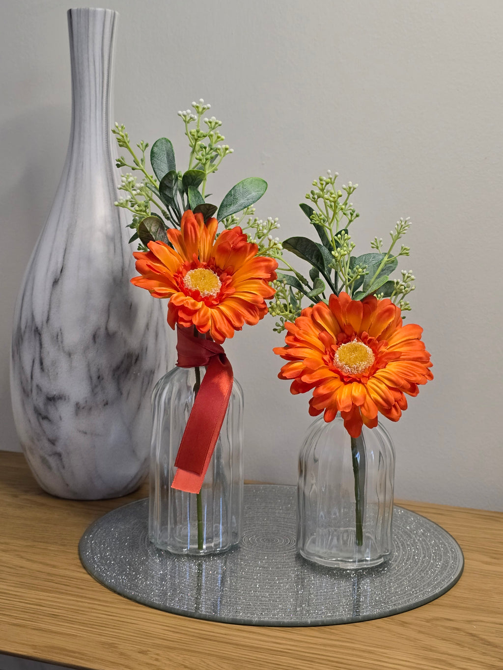 Orange Gerbera Vase Set – Clear Glass Zambia