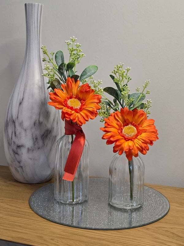 Orange Gerbera Vase Set – Clear Glass Zambia