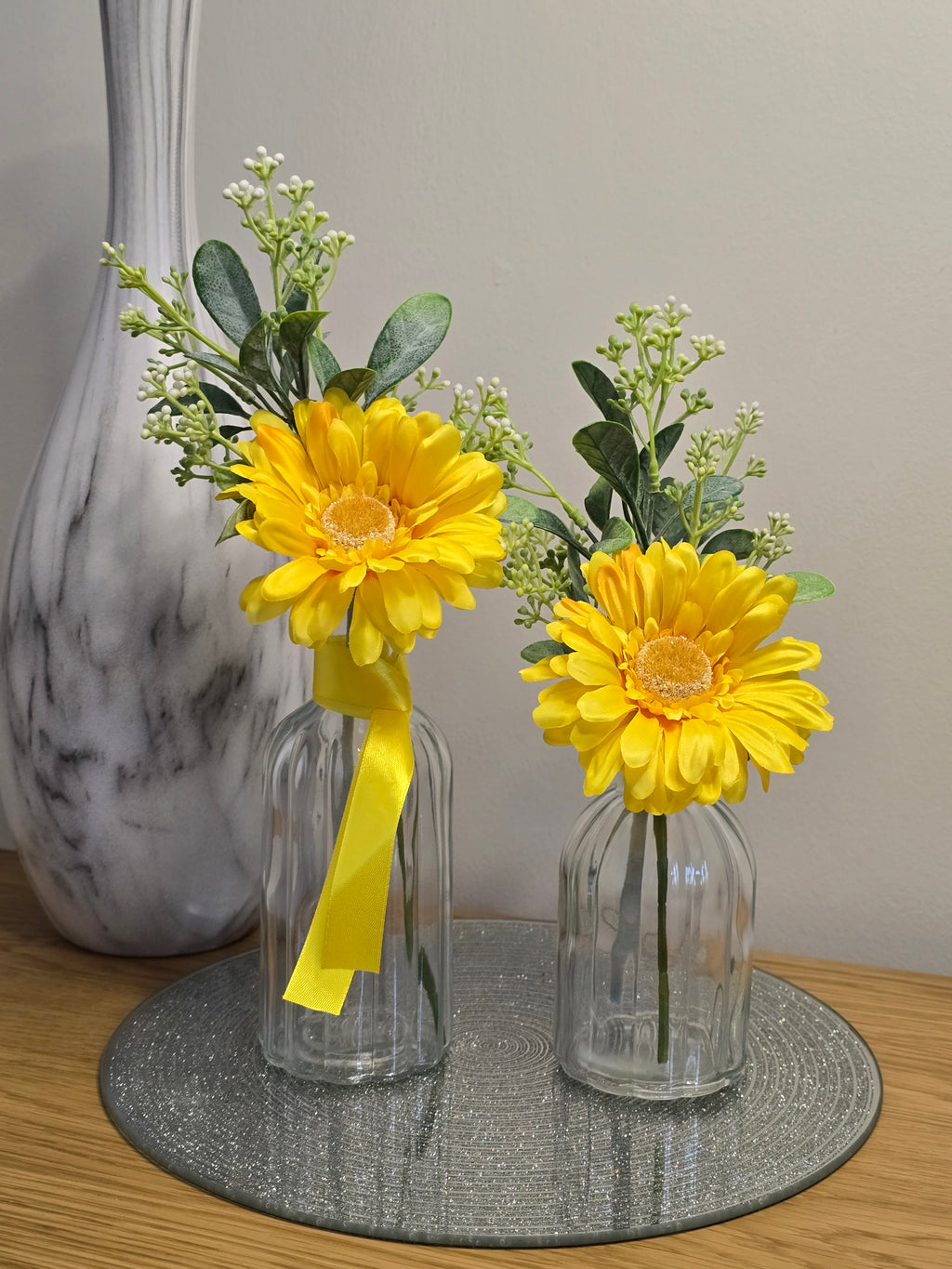 Yellow Gerbera Vase Set – Clear Glass Zambia