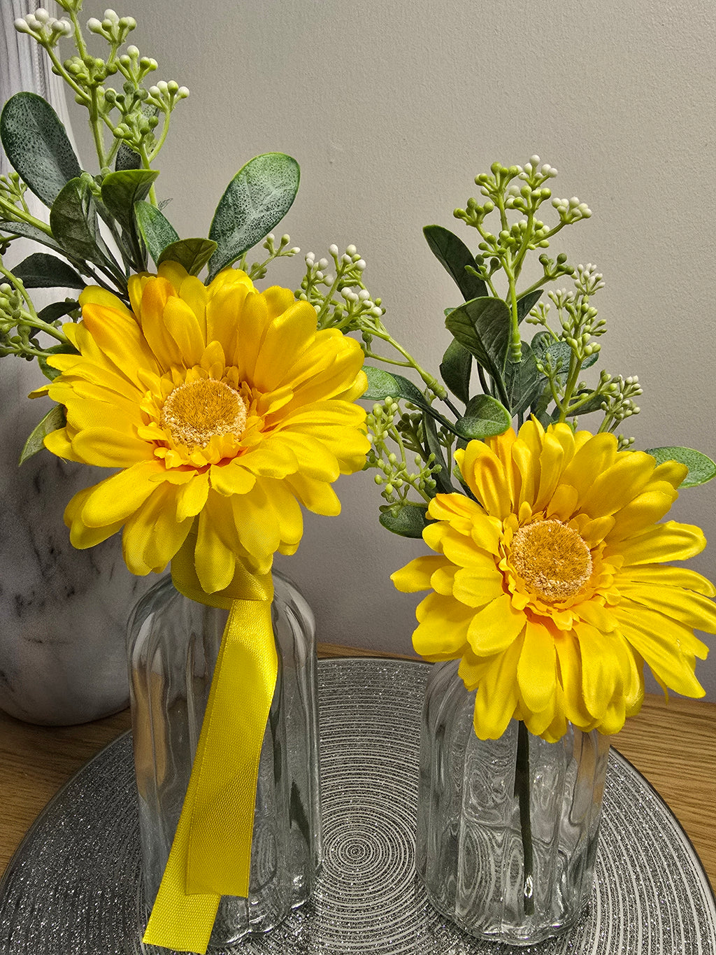 Yellow Gerbera Vase Set – Clear Glass Zambia