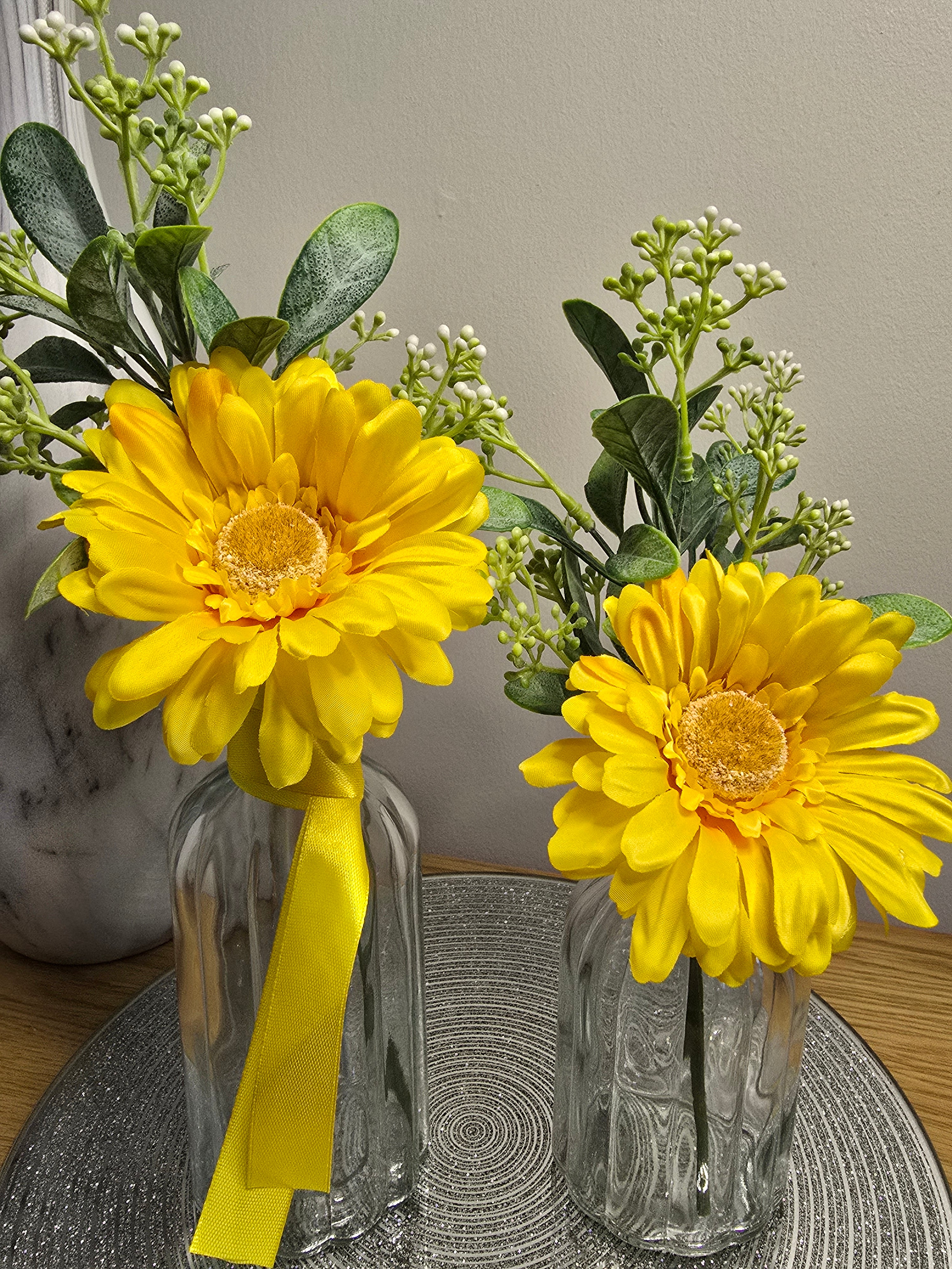 Yellow Gerbera Vase Set – Clear Glass Zambia