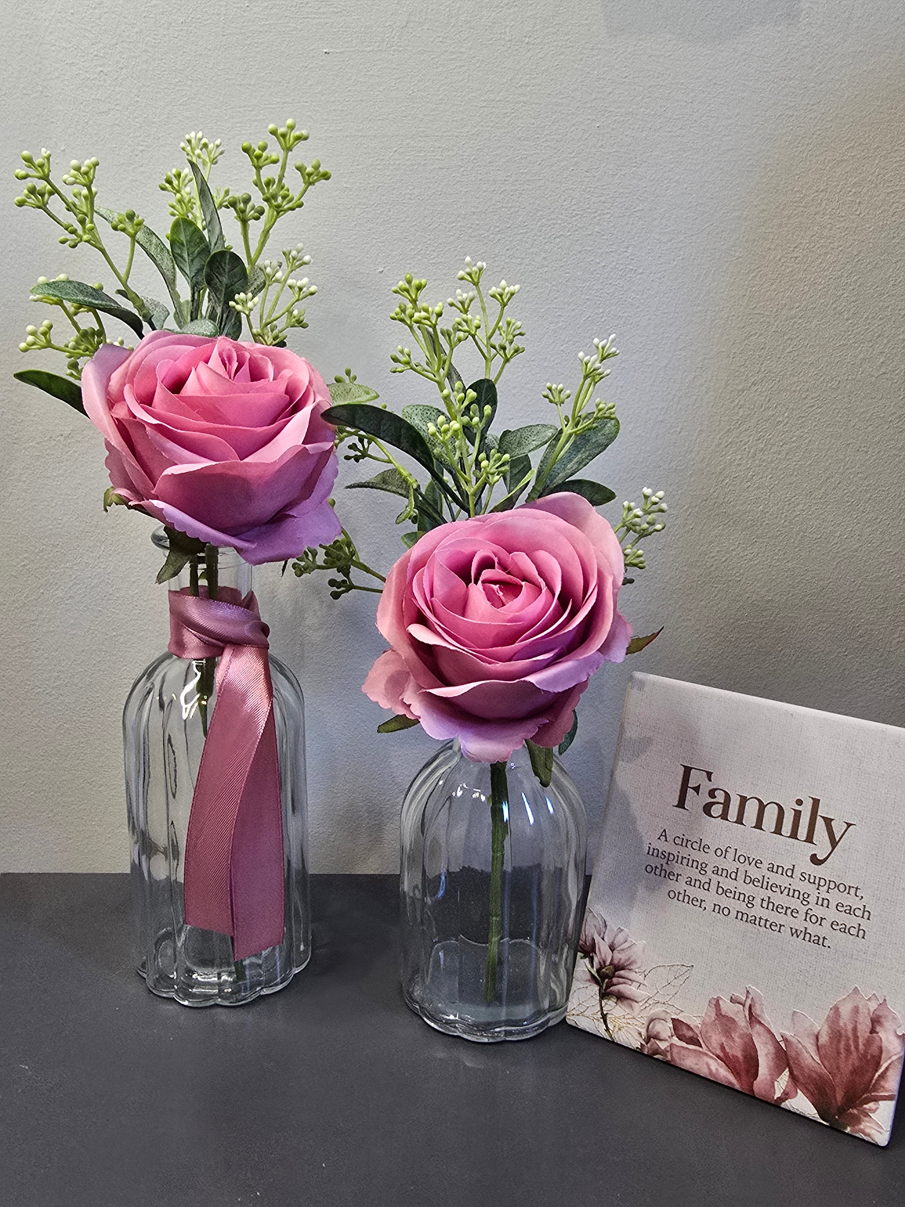 Blush Rose Vase Set – Clear Glass Zambia