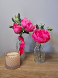 Pink Peony Vase Set – Clear Glass Zambia
