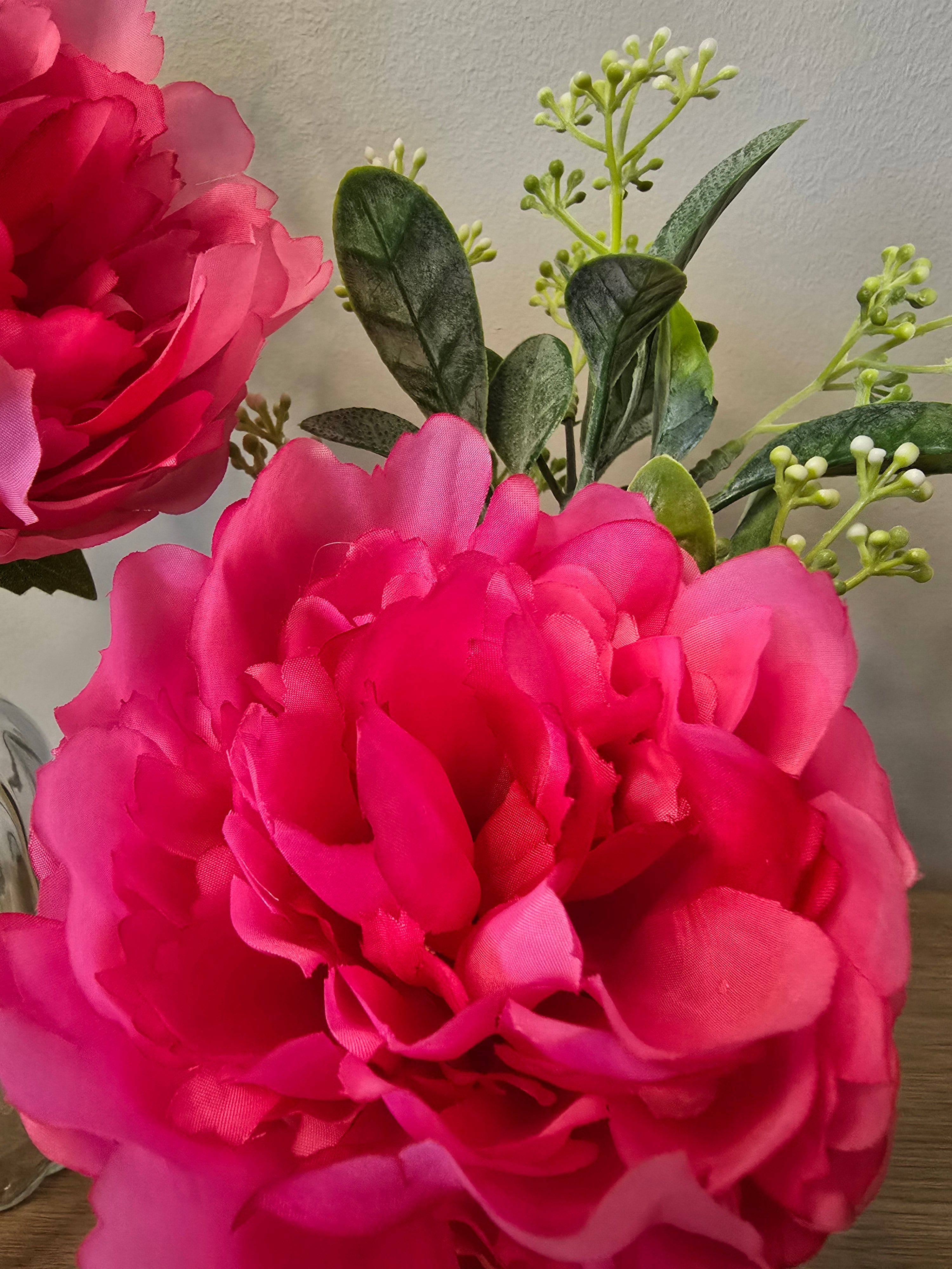 Pink Peony Vase Set – Clear Glass Zambia