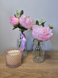 Light Pink Peony Vase Set – Clear Glass Zambia