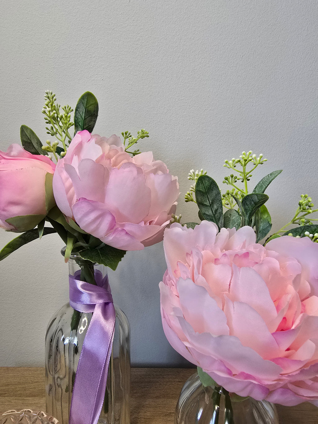Light Pink Peony Vase Set – Clear Glass Zambia