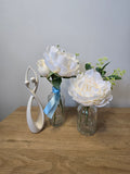 Cream White Peony Vase Set – Clear Glass Zambia
