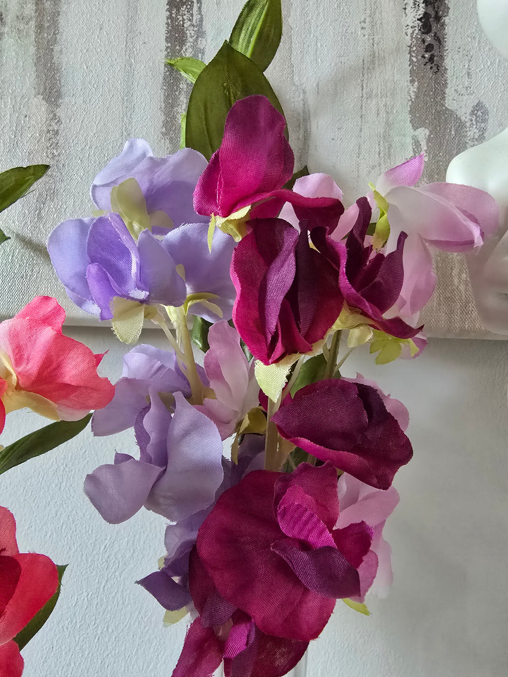 Faux Sweet Pea Flower Vase Set – Clear Glass Zambia